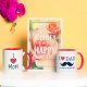 Anniversary Gift Combo of Mugs and a Greeting Card for Parents